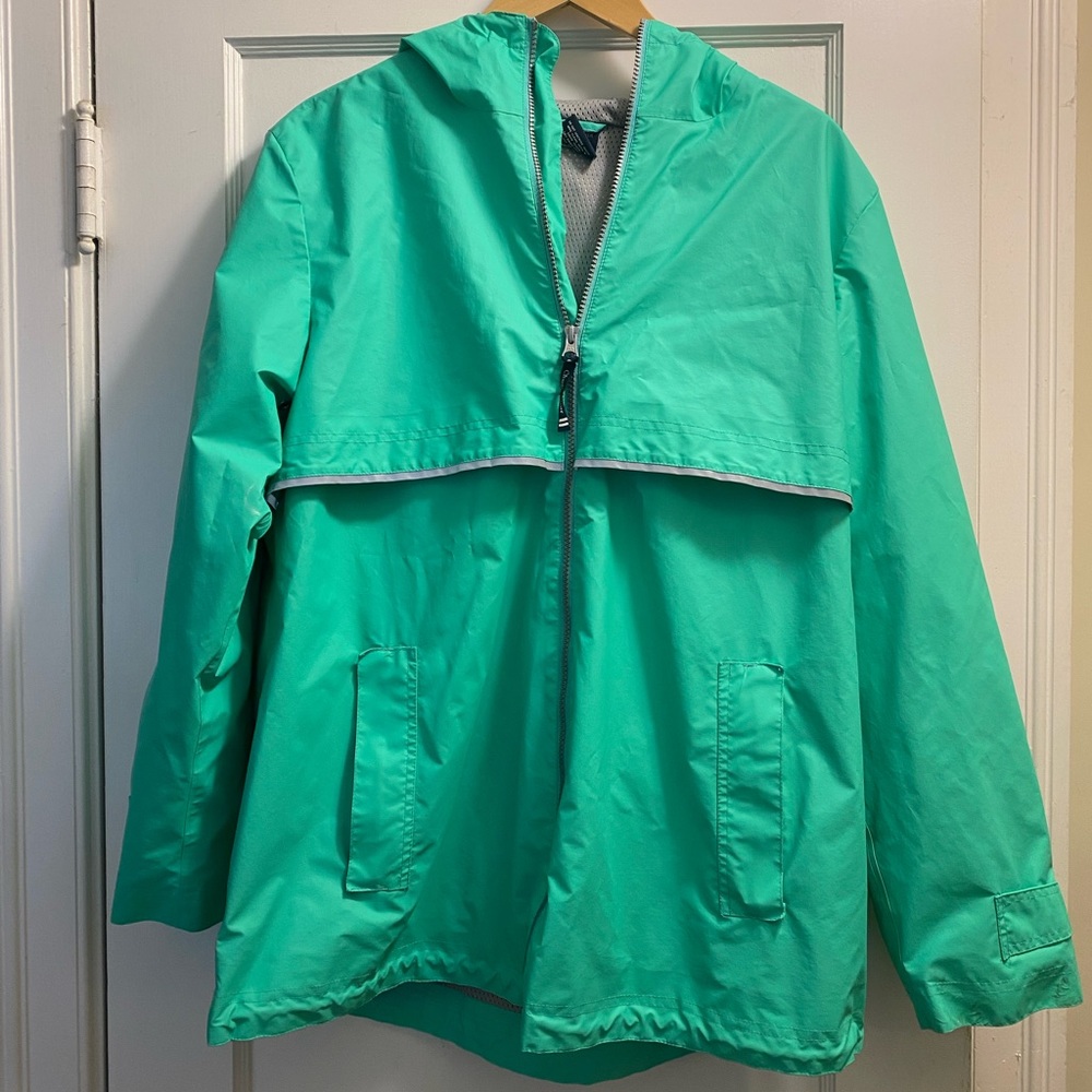Charles River Womens XL Zip Front Hooded Raincoat